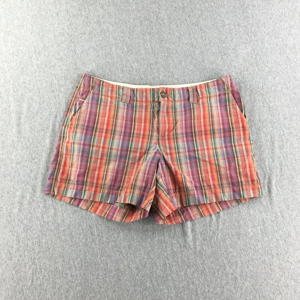 Old Navy Shorts Womens 10 Chino Flat Front Plaid Ladies Casual